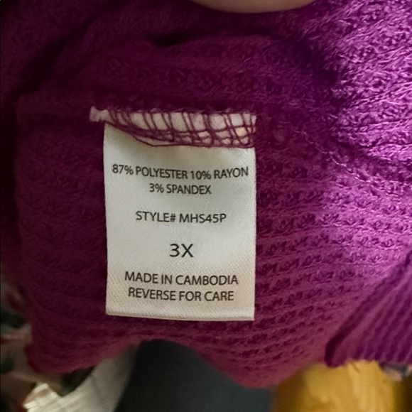 Andree Women's Purple Button Down Shirt Size 3x - Picture 3 of 3